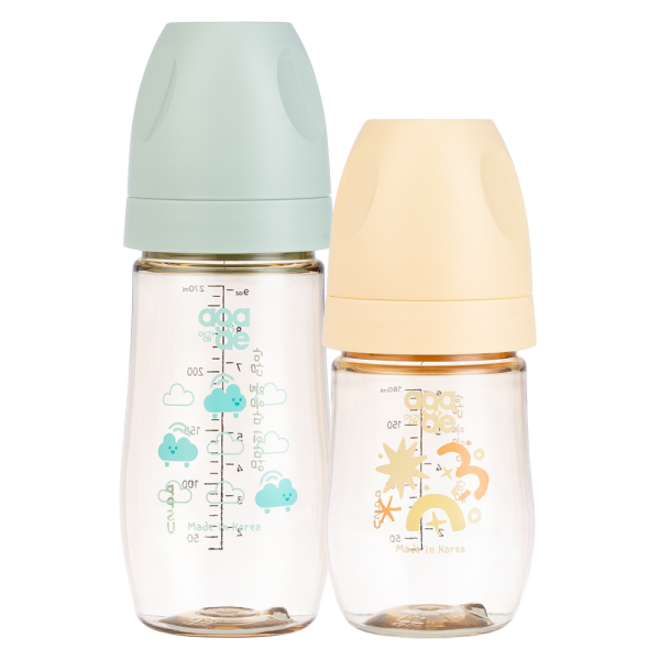 Combo 2 bình sữa PPSU Aga-ae: 180ml (nắng mai)  và 270ml (mây xanh)