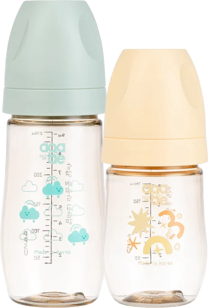 Combo 2 bình sữa PPSU Aga-ae: 180ml (nắng mai)  và 270ml (mây xanh)