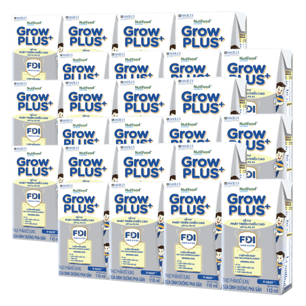 Thùng 6 lốc sữa dinh dưỡng pha sẵn GrowPLUS+ (Bạc), 4x110ml (trên 1 tuổi)