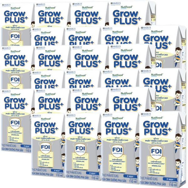 Thùng 6 lốc sữa dinh dưỡng pha sẵn GrowPLUS+ (Bạc), 4x110ml (trên 1 tuổi)