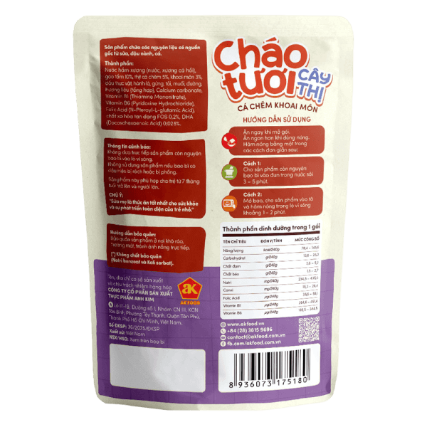 Cháo tươi Cây Thị cá chẽm khoai môn