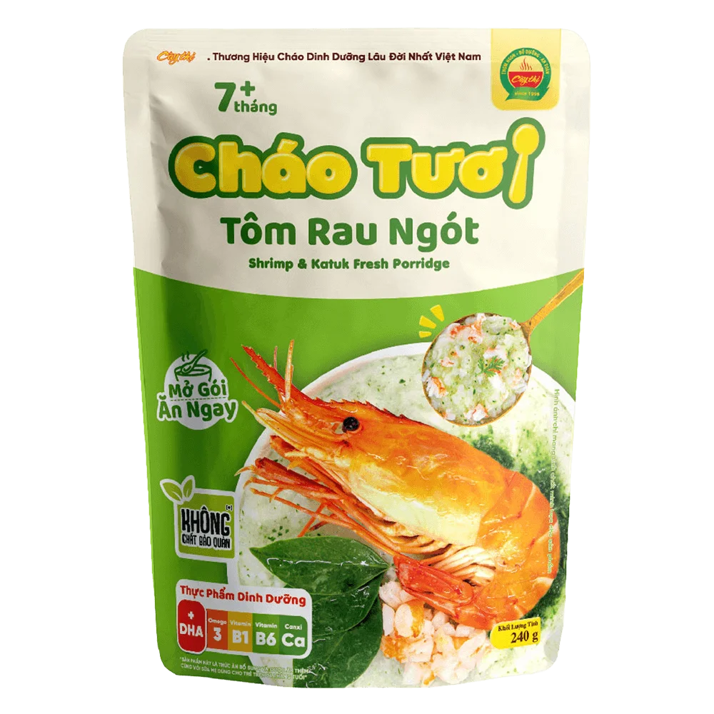 Cháo tươi Cây Thị tôm rau ngót
