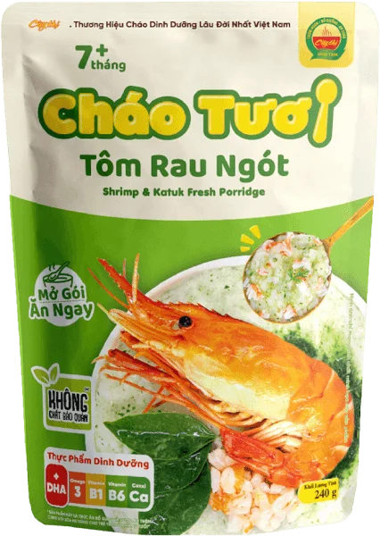 Cháo tươi Cây Thị tôm rau ngót