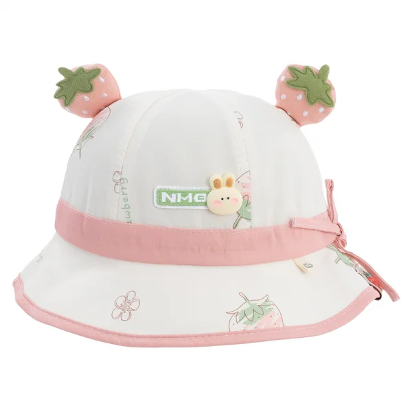 Nón em bé gái 0-12M vành tròn Animo A2503_JK010 (44cm, Trắng)