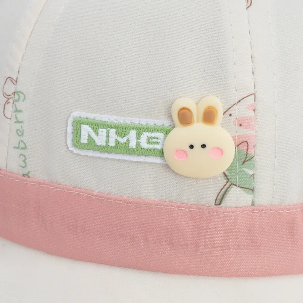 Nón em bé gái 0-12M vành tròn Animo A2503_JK010 (44cm, Trắng)