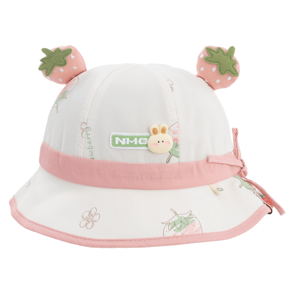 Nón em bé gái 0-12M vành tròn Animo A2503_JK010 (44cm, Trắng)