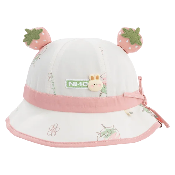 Nón em bé gái 0-12M vành tròn Animo A2503_JK010 (44cm, Trắng)