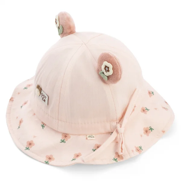 Nón em bé gái 0-12M vành tròn Animo A2503_JK009 (46cm,Màu be)