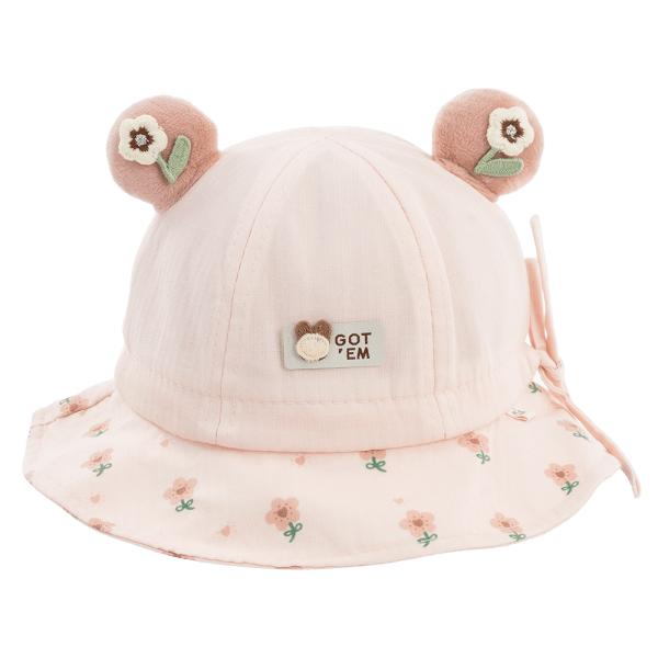 Nón em bé gái 0-12M vành tròn Animo A2503_JK009 (46cm,Màu be)