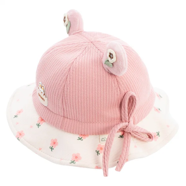 Nón vành tròn bé gái 1-3Y Animo A2503_JK002 (48cm,Hồng)