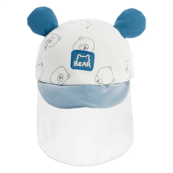 Nón lưỡi trai khăn voan bé trai 0-12M Animo A2506_MN035 (44cm,Xanh-Trắng)