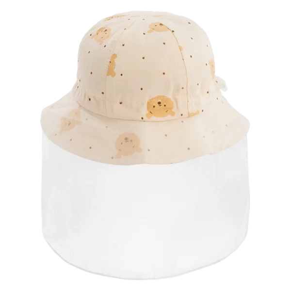 Nón vành tròn khăn voan em bé 0-12M Animo A2506_MN037 (46cm,Kem)