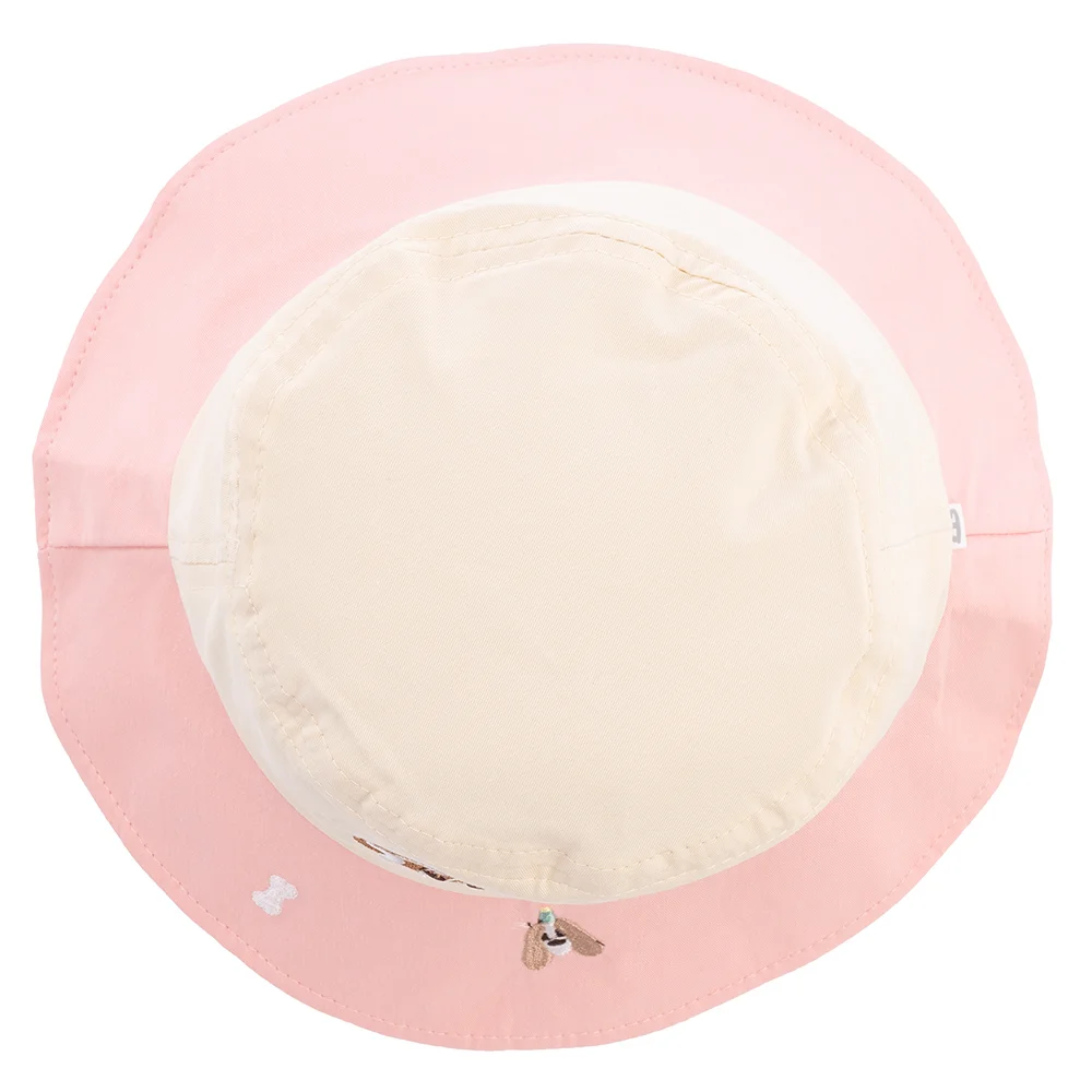 Nón bé gái lớn 3-6Y vành tròn Animo A2506_MN024 (52cm,Hồng-Kem)