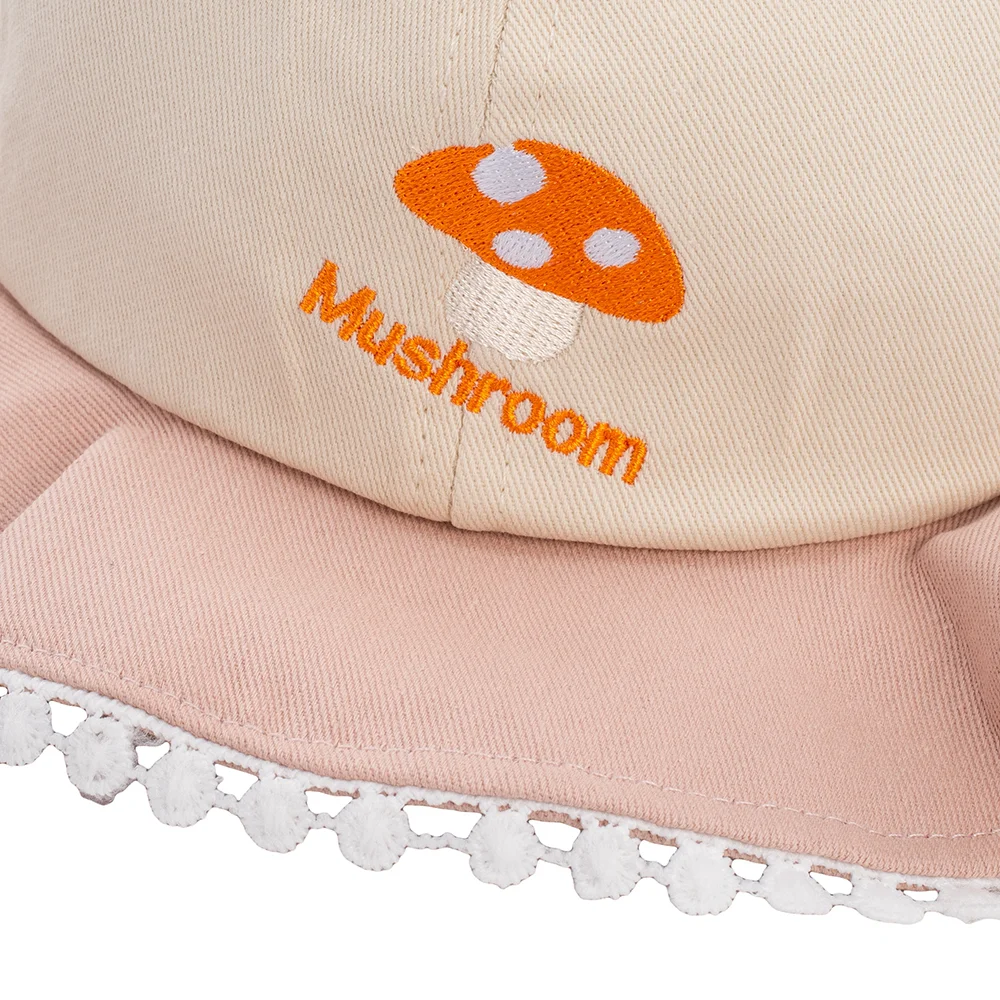 Nón bé gái lớn 3-6Y vành tròn Animo A2506_MN022 (52cm,Hồng-Kem)