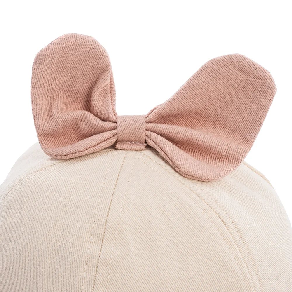 Nón bé gái lớn 3-6Y vành tròn Animo A2506_MN022 (52cm,Hồng-Kem)