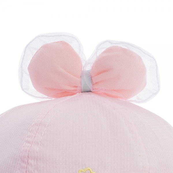 Nón vành tròn khăn voan bé gái 0-12M Animo A2506_MN038 (46cm,Hồng nhạt)