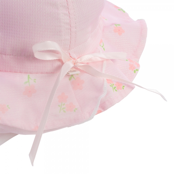 Nón vành tròn khăn voan bé gái 0-12M Animo A2506_MN038 (46cm,Hồng nhạt)