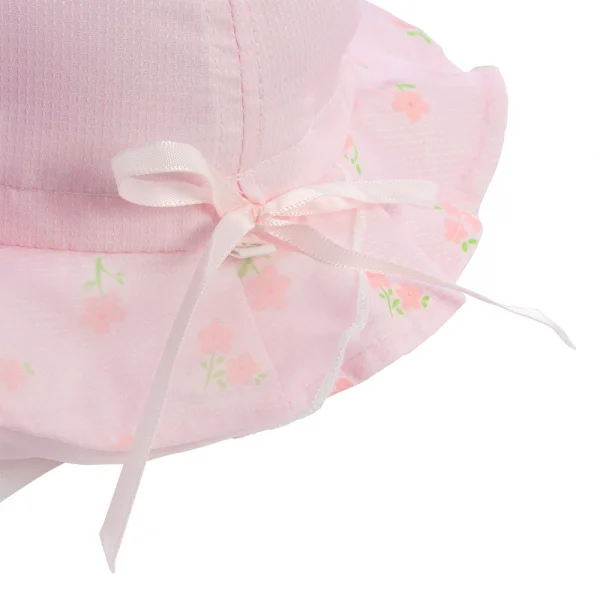 Nón vành tròn khăn voan bé gái 0-12M Animo A2506_MN038 (46cm,Hồng nhạt)