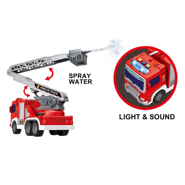 Xe ô tô cứu hộ chữa cháy có đèn và âm thanh RFD514696 C504 (Đỏ)