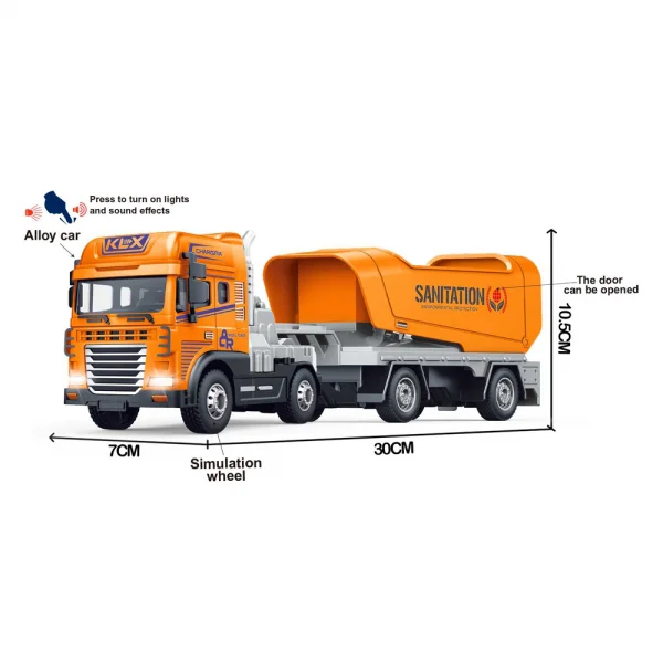 Xe tải vệ sinh môi trường có đèn và âm thanh RFD594963 C504 (Cam)