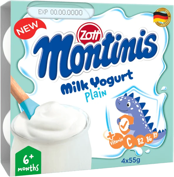 Sữa chua Zott Montinis vị nguyên bản 4*55g