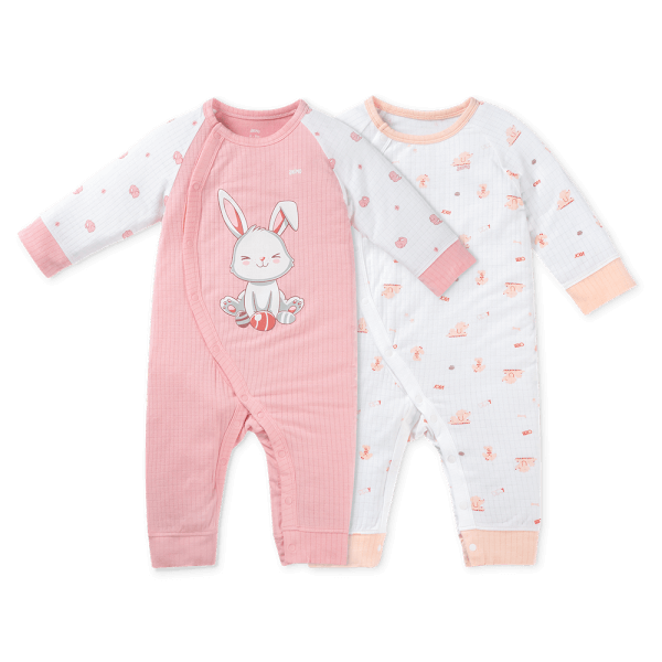 Set 2 bodysuit rayon chống muỗi dài Animo VD0825031 (0-3M,Hồng-dâu,TT06)