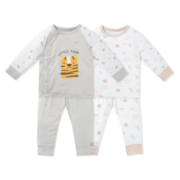 Set 2 bộ rayon chống muỗi dài Animo VD0825025 (0-24M,Be-xám,NN06)