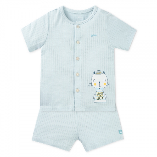 Set 2 bộ rayon chống muỗi ngắn Animo VD0825023 (0-24M,Ngọc-trắng,TT06)