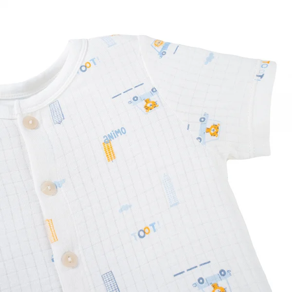 Set 2 bộ rayon chống muỗi ngắn Animo VD0825023 (0-24M,Ngọc-trắng,TT06)