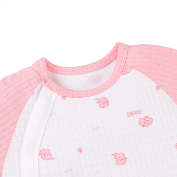 Set 2 bodysuit rayon chống muỗi dài Animo VD0825032 (0-12M,Hồng-dâu,TT06)