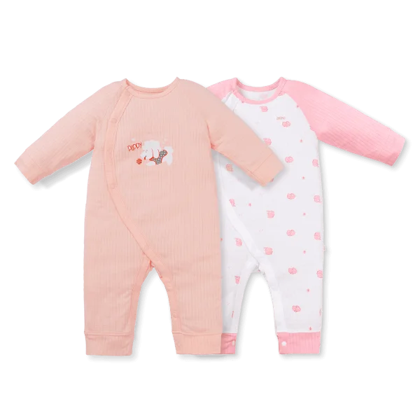 Set 2 bodysuit rayon chống muỗi dài Animo VD0825032 (0-12M,Hồng-dâu,TT06)
