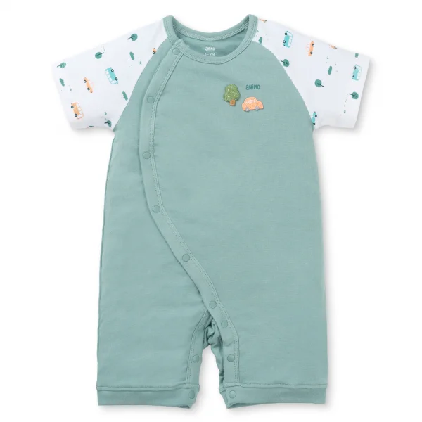 Set 2 Bodysuit kháng khuẩn Modal đùi Animo VD0725009 (0-3M,Lá-trắng,DD06)