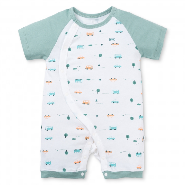 Set 2 Bodysuit kháng khuẩn Modal đùi Animo VD0725009 (0-12M,Lá-trắng,DD06)