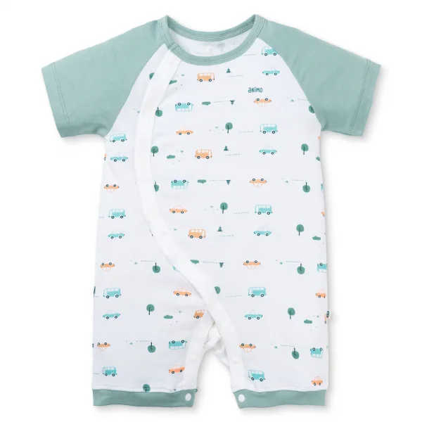 Set 2 Bodysuit kháng khuẩn Modal đùi Animo VD0725009 (0-3M,Lá-trắng,DD06)
