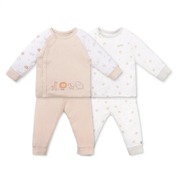 Set 2 bộ rayon chống muỗi dài Animo VD0825026 (0-24M,Be-xám,NN06)