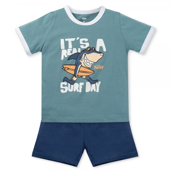 Bộ bé trai ngắn Animo Easy HN0725026 (1-4Y,Lá-dương,DD02)