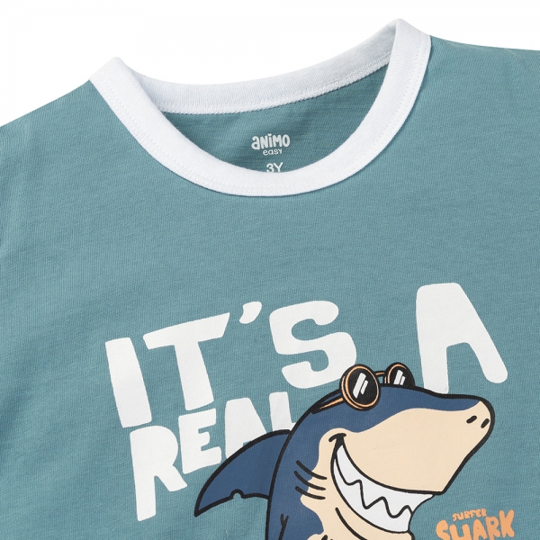 Bộ bé trai ngắn Animo Easy HN0725026 (1-4Y,Lá-dương,DD02)