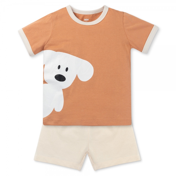 Bộ bé trai ngắn Animo Easy HN0725016 (1-4Y,Nâu-kem,TT02)