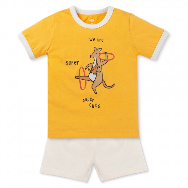 Bộ bé trai ngắn Animo Easy HN0725014 (1-4Y,Vàng-kem,TT02)