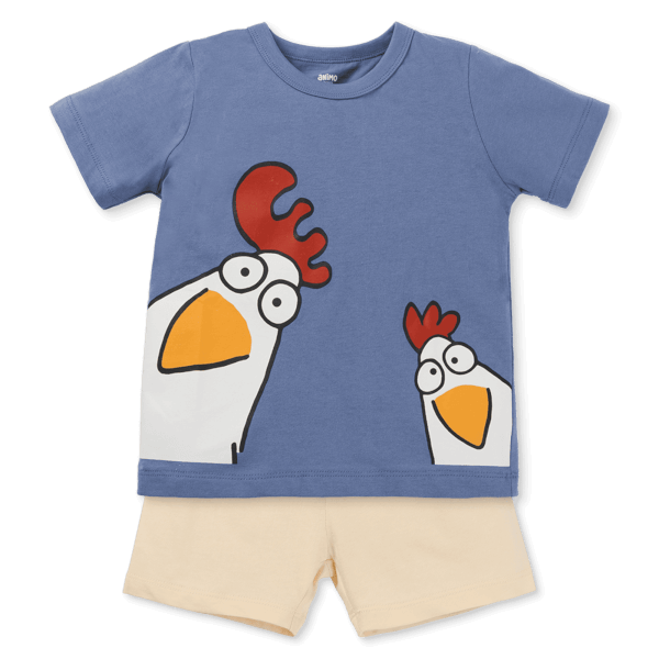 Bộ bé trai ngắn Animo Easy HN0725013 (1-4Y,Dương-kem,TT02)