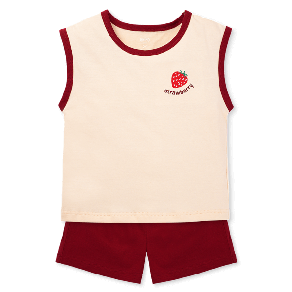 Bộ bé gái ngắn Animo Easy TX0825061 (1-4Y,Kem-đỏ đô,DD02)