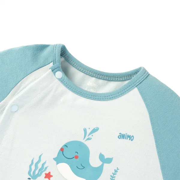 Set 2 Bodysuit kháng khuẩn Modal đùi Animo BMC0525030 (0-12M,Dương-trắng,DD06)