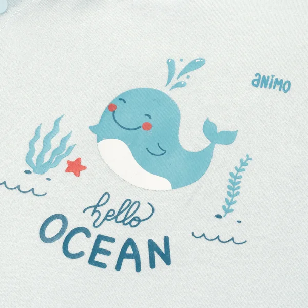 Set 2 Bodysuit kháng khuẩn Modal đùi Animo BMC0525030 (0-12M,Dương-trắng,DD06)