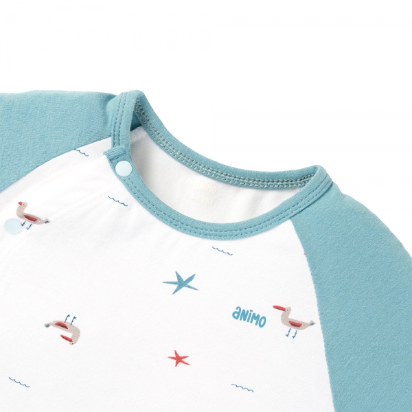 Set 2 Bodysuit kháng khuẩn Modal đùi Animo BMC0525030 (0-12M,Dương-trắng,DD06)