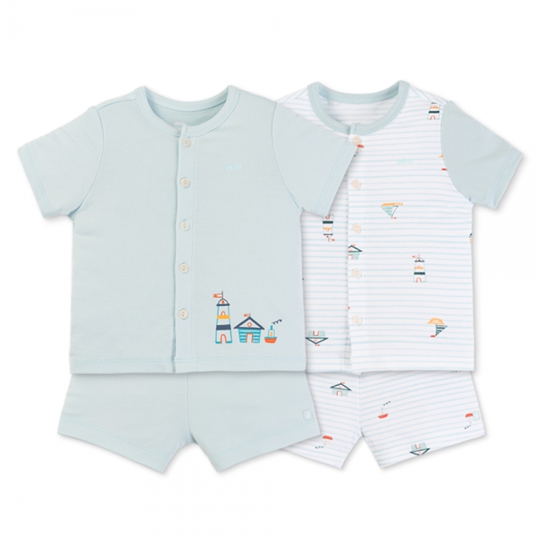Set 2 Bộ kháng khuẩn Modal ngắn Animo VD0725004 (0-24M,Lá-trắng,NN06)