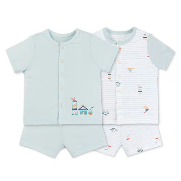 Set 2 Bộ kháng khuẩn Modal ngắn Animo VD0725004 (0-3M,Lá-trắng,NN06)