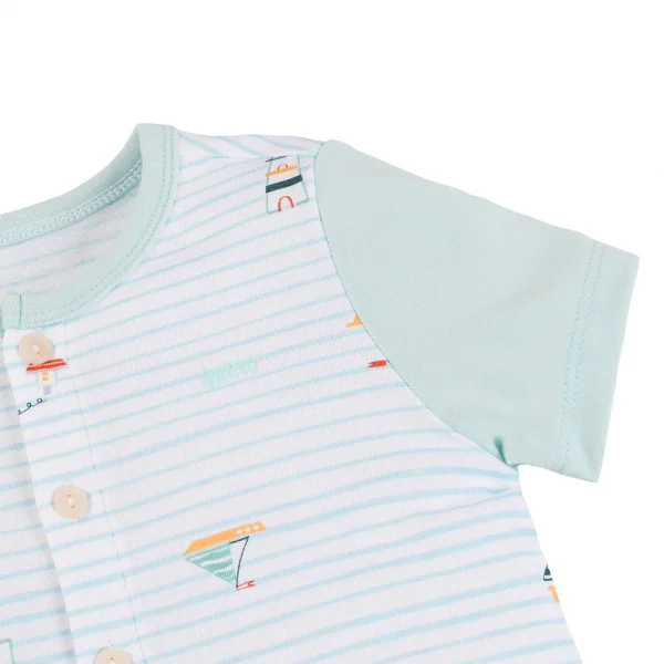 Set 2 Bộ kháng khuẩn Modal ngắn Animo VD0725004 (0-3M,Lá-trắng,NN06)