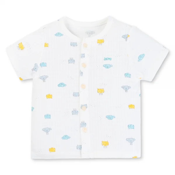 Set 2 bộ rayon chống muỗi ngắn Animo VD0825024 (0-24M,Xanh -trắng,TT06)