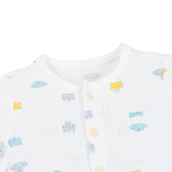 Set 2 bộ rayon chống muỗi ngắn Animo VD0825024 (0-24M,Xanh -trắng,TT06)