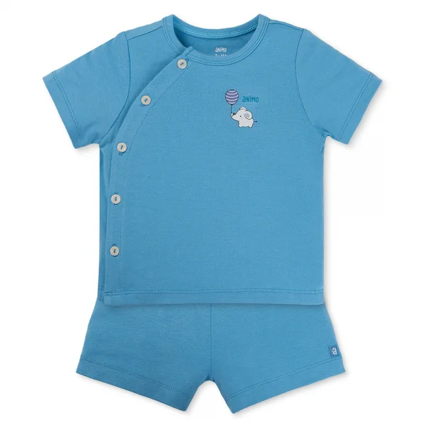 Set 2 Bộ kháng khuẩn Modal ngắn Animo VD0725003 (0-3M,Biển-trắng,DD05)